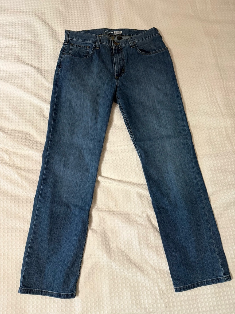 Carhartt Men's Relaxed Straight Jeans in Dark Blue